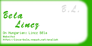 bela lincz business card